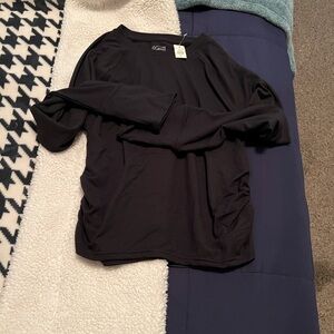 American Eagle Black Long Sleeve Cinched Top